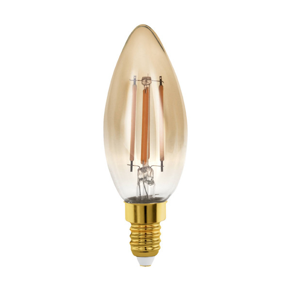 Eglo LED lamp E14 Kaarslamp C35 Filament Amber 1700K Dimbaar 4W 28W Eglo 123led